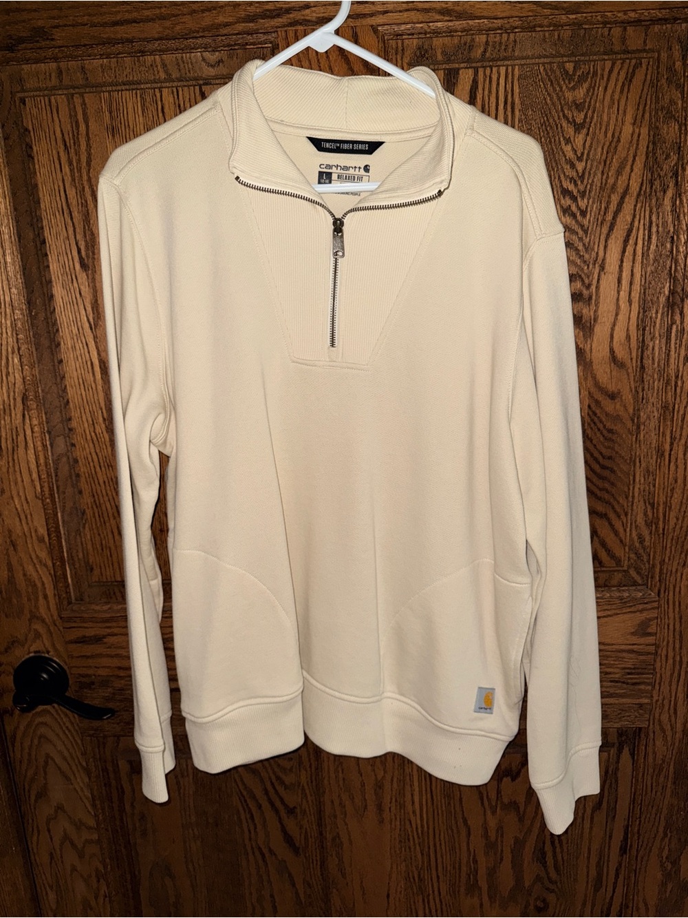 Carhartt women’s Cream Quarter-Zip Sweatshirt